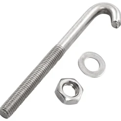 vidaXL Jeu de 25 boulons en J ancrés avec écrou et rondelle M8x100 mm