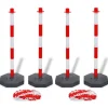Signalétique-vidaXL Jeu de 4 poteaux à chaîne et 2 chaînes en plastique 10m chacune