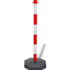 Signalétique-vidaXL Jeu de 4 poteaux à chaîne et 2 chaînes en plastique 10m chacune