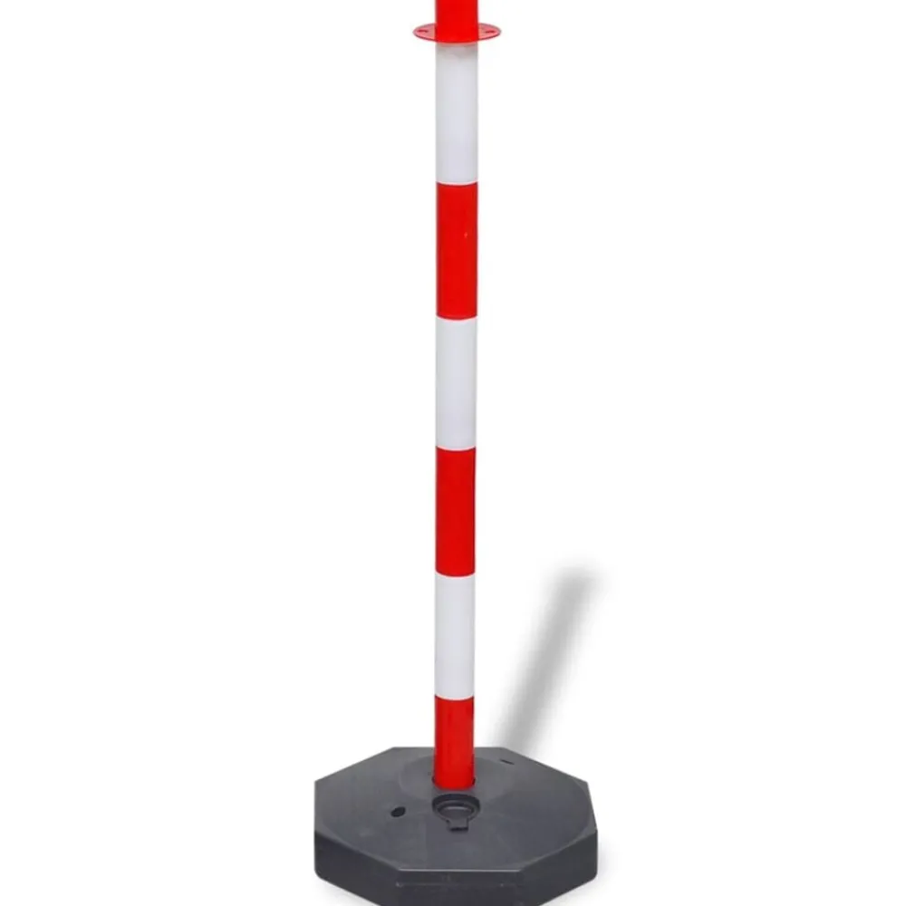 Signalétique-vidaXL Jeu de 4 poteaux à chaîne et 2 chaînes en plastique 10m chacune