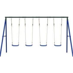 Jeux De Plein Air-vidaXL Jeu de balançoire d'extérieur avec 4 balançoires Bleu