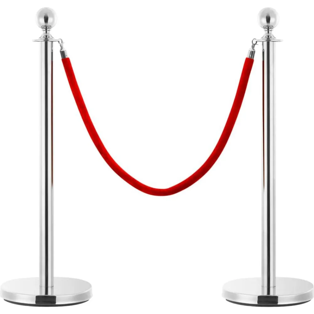 Signalétique-vidaXL Jeu de barrières de file d'attente VIP 3 pcs Inox é Argent