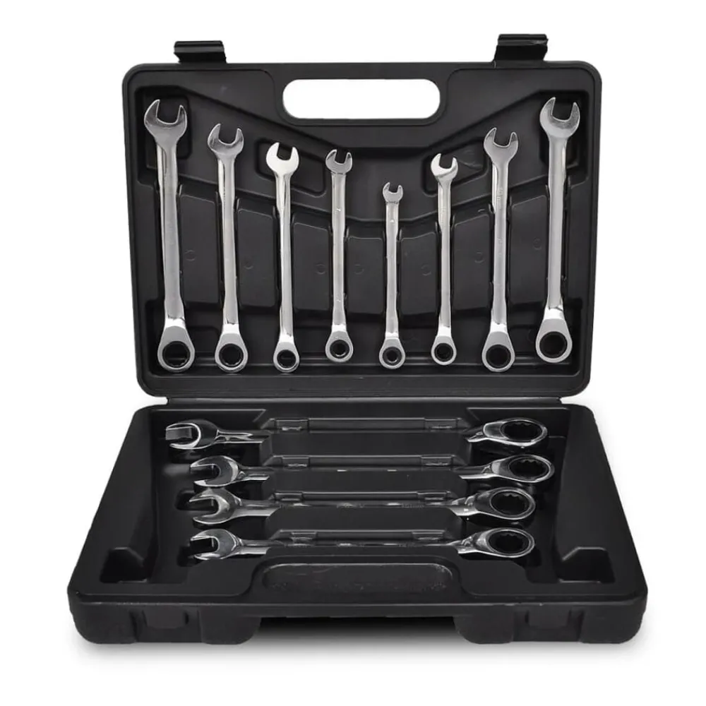 vidaXL Jeu de clés à cliquet 12 pcs