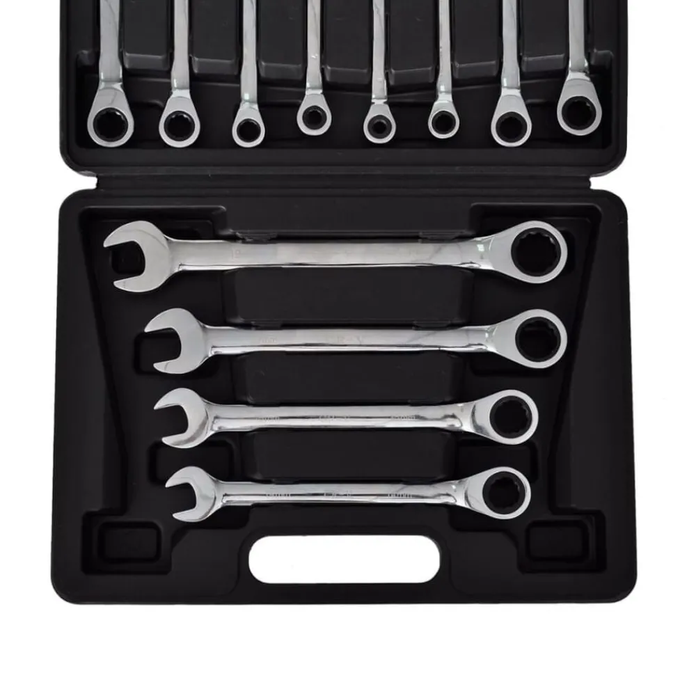 vidaXL Jeu de clés à cliquet 12 pcs