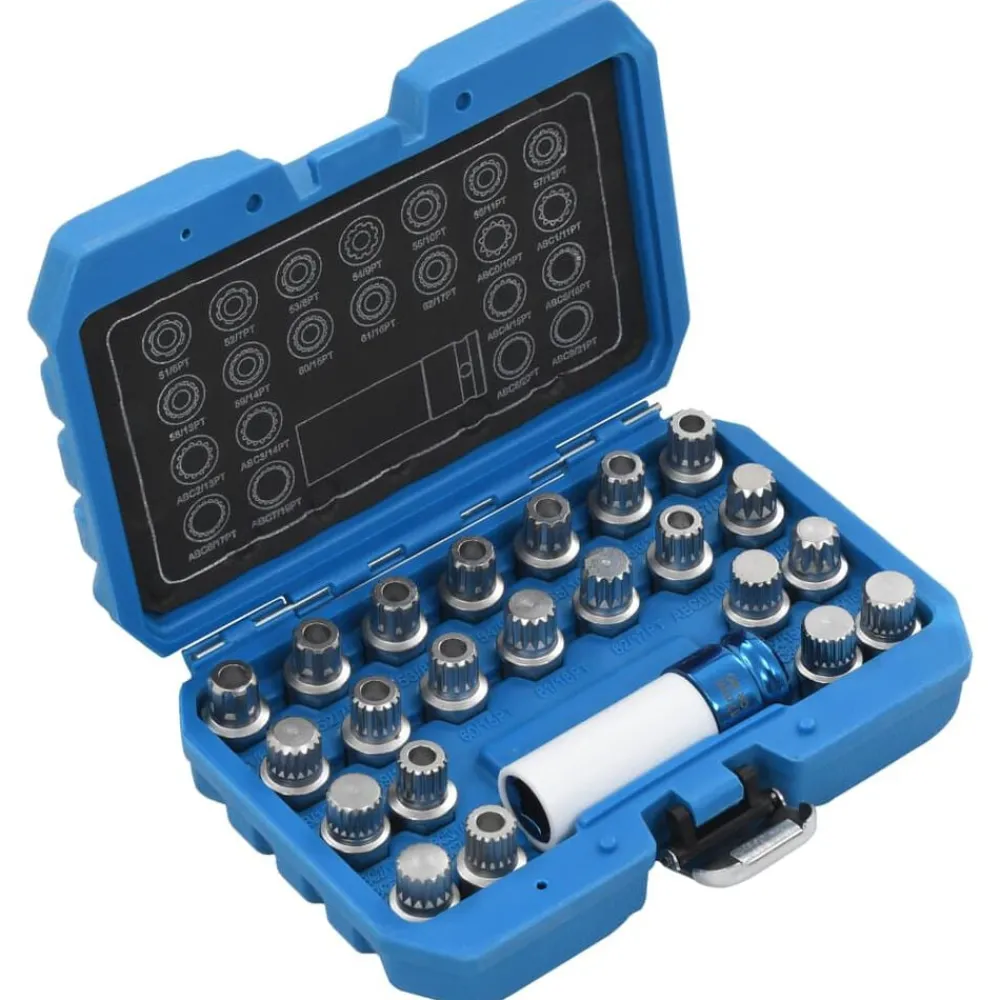 vidaXL Jeu de douilles de verrouillage de jante 23 pcs pour VAG