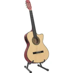 Arts & Loisirs-vidaXL Jeu de guitare 12 pcs occidental avec égaliseur et 6 cordes Marron clair