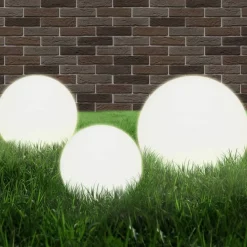 Luminaires-vidaXL Jeu de lampe boule à LED 3 pcs PMMA sphérique 20/30/40 cm