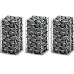 Clôtures & Barrières-vidaXL Jeu de panier de gabion 3 pcs Fil galvanisé 25x25x50 cm