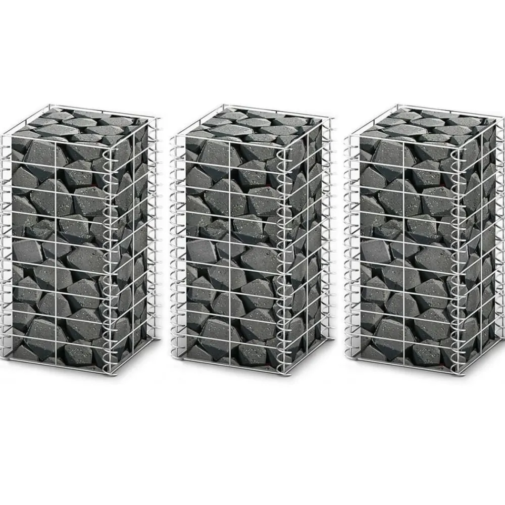 Clôtures & Barrières-vidaXL Jeu de panier de gabion 3 pcs Fil galvanisé 25x25x50 cm