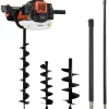 Outils-vidaXL Jeu de perceuse de sol à tarière Acier