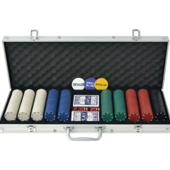 Jeux-vidaXL Jeu de poker avec 500 jetons Aluminium