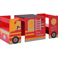 Mobilier Pour Bébés & Tout-Petits-vidaXL Jeu de table et chaises d'enfants 3 pcs Camion de pompiers Bois