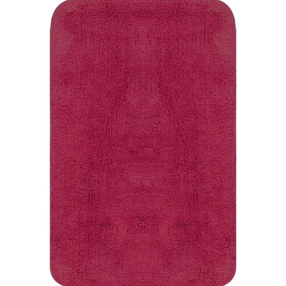 vidaXL Jeu de tapis de salle de bain 3 pcs Tissu Fushsia