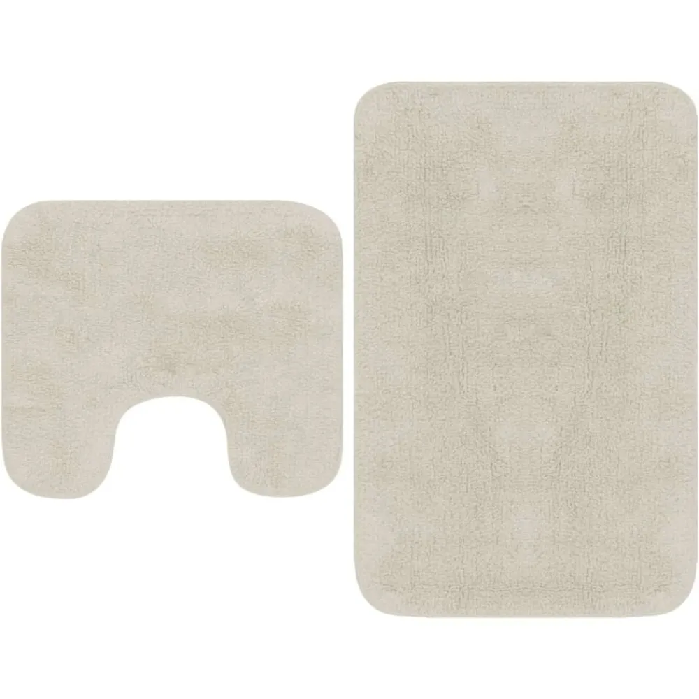 Accessoires De Salle De Bain-vidaXL Jeu de tapis de salle de bain 2 pcs Tissu Blanc