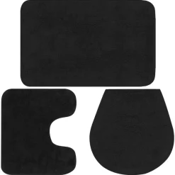 Accessoires De Salle De Bain-vidaXL Jeu de tapis de salle de bain 3 pcs Tissu Anthracite