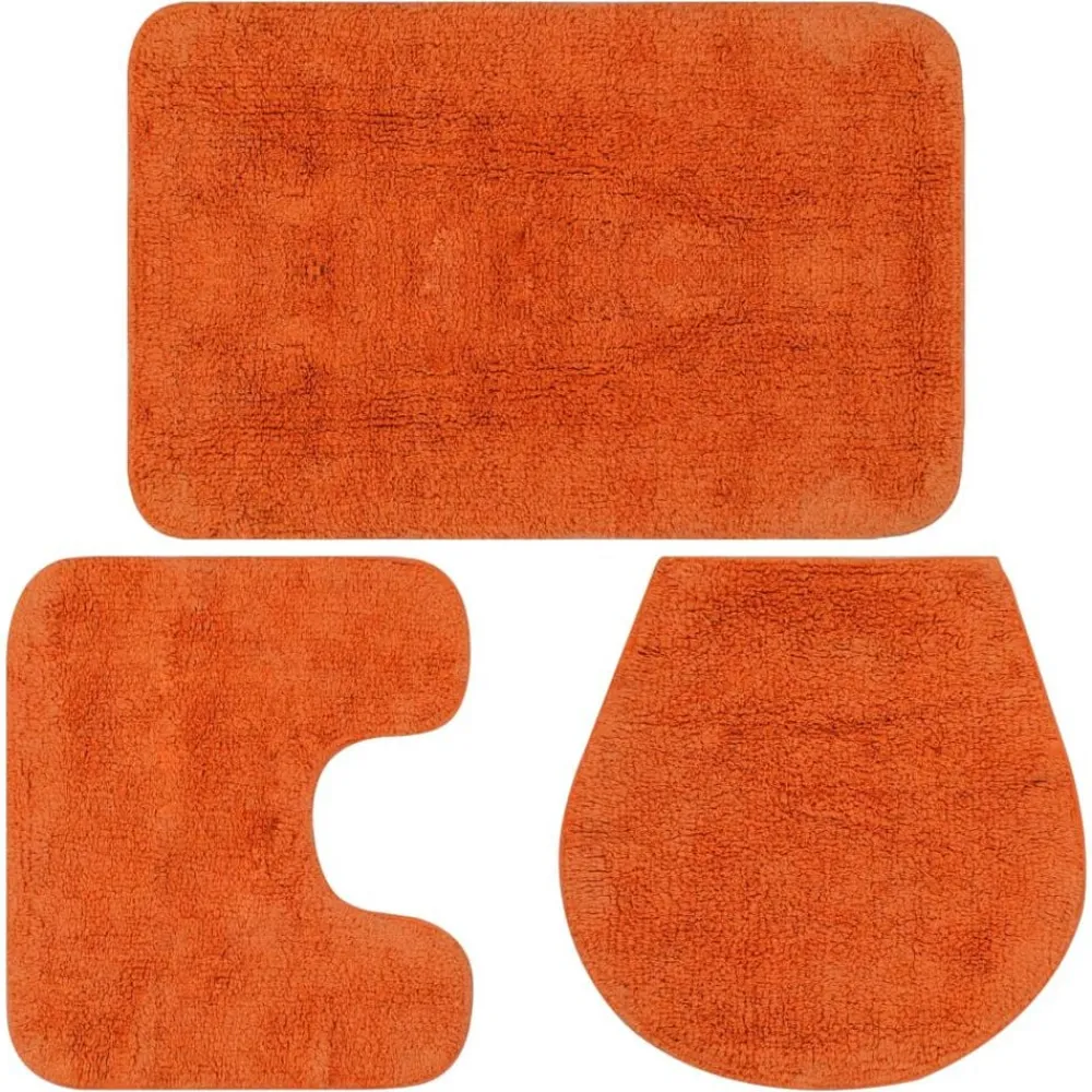 vidaXL Jeu de tapis de salle de bain 3 pcs Tissu