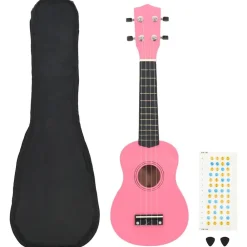 Arts & Loisirs-vidaXL Jeu de ukulélé soprano avec sac pour enfants 21" Rose