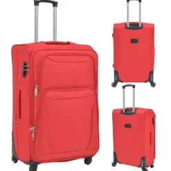 Bagages & Maroquinerie-vidaXL Jeu de valises souples 3 pcs Rouge