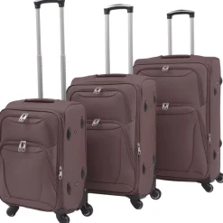 Bagages & Maroquinerie-vidaXL Jeu de valises souples 3 pcs Couleur de Café