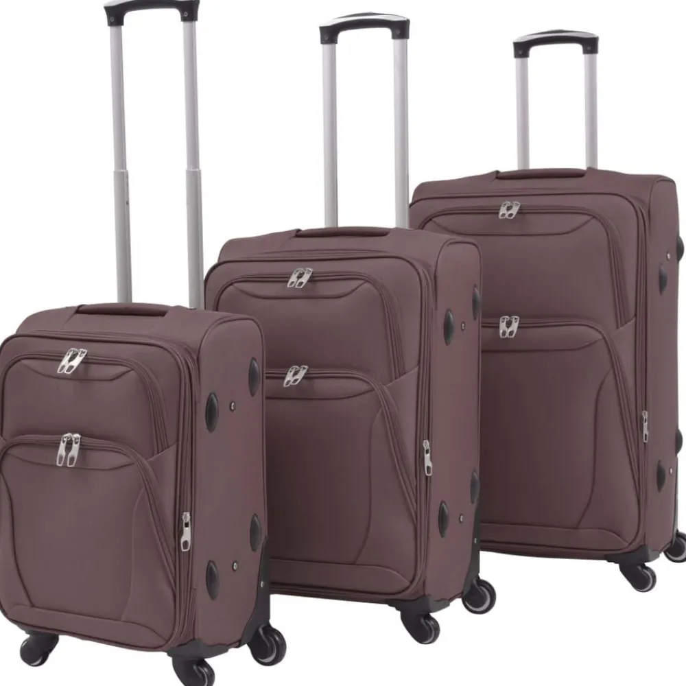 Bagages & Maroquinerie-vidaXL Jeu de valises souples 3 pcs Couleur de Café