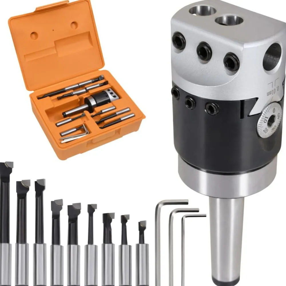 Outils-vidaXL Jeu d'outils d'alésage 15 pcs 50 mm Tête d'alésage MT2-F1-12