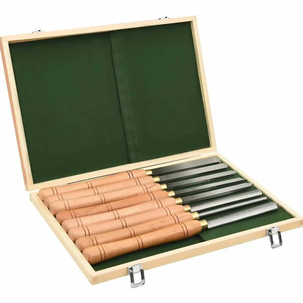 vidaXL Jeu d'outils de tournage 8 pièces acier rapide