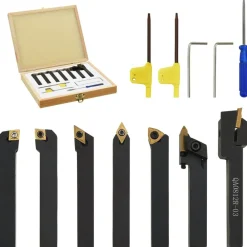 Outils-vidaXL Jeu d’outils de tournage indexables 12 pcs 8x8 mm 70 mm