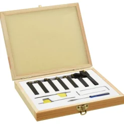 Outils-vidaXL Jeu d’outils de tournage indexables 12 pcs 8x8 mm 70 mm