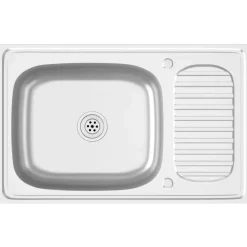 vidaXL Jeu d'évier de cuisine et égouttoir argenté 800x500x155 mm inox