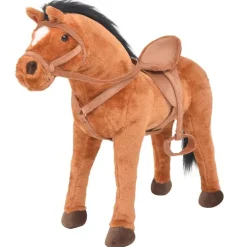 Jouets-vidaXL Jouet en peluche Cheval Marron