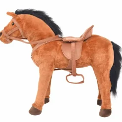 Jouets-vidaXL Jouet en peluche Cheval Marron