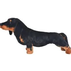 vidaXL Jouet en peluche Chien de race Dachshund Noir XXL