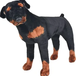 Jouets-vidaXL Jouet en peluche Chien de race Rottweiler Marron et noir XXL