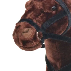 vidaXL Jouet en peluche Cheval Marron foncé XXL