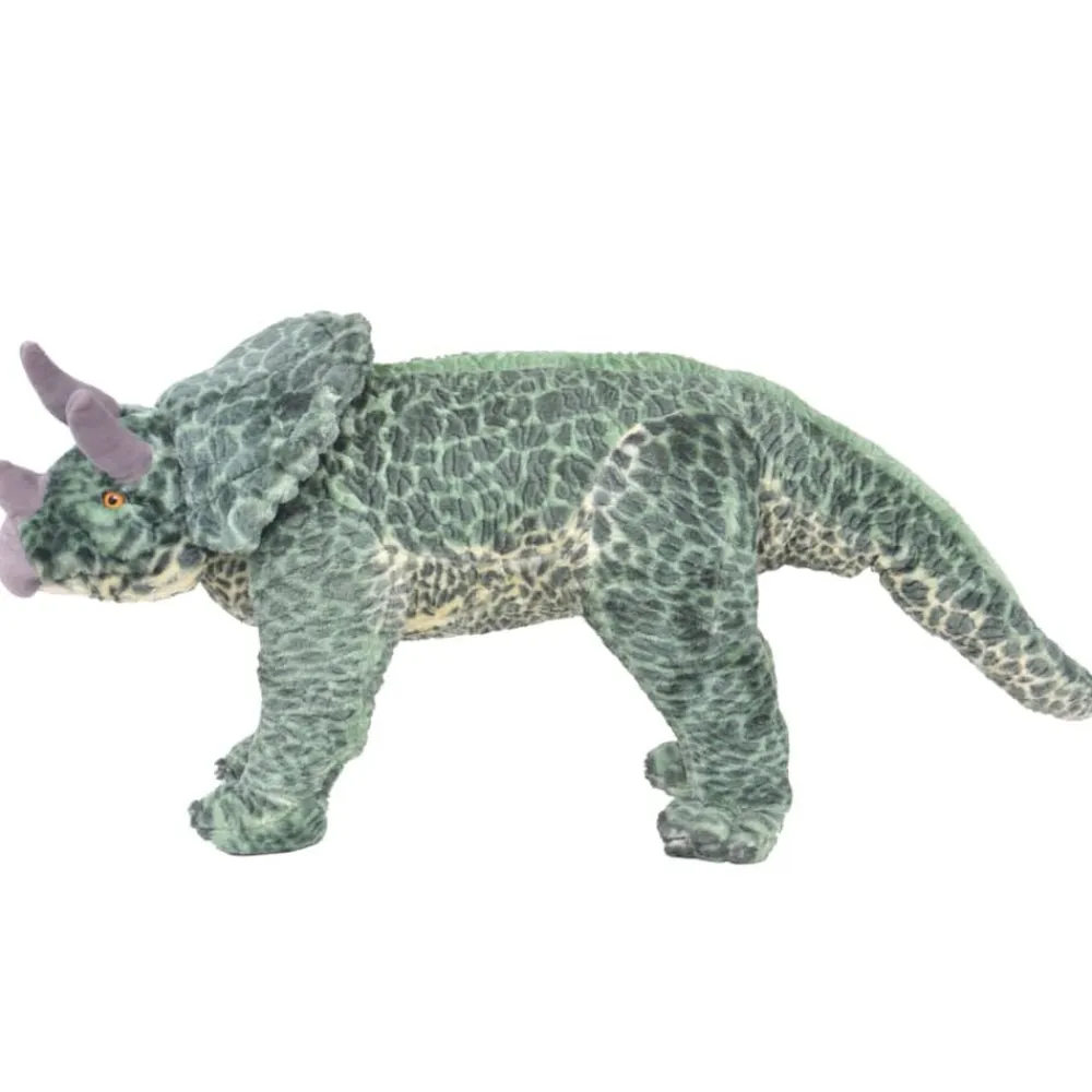 vidaXL Jouet en peluche Dinosaure Tricératops Vert XXL