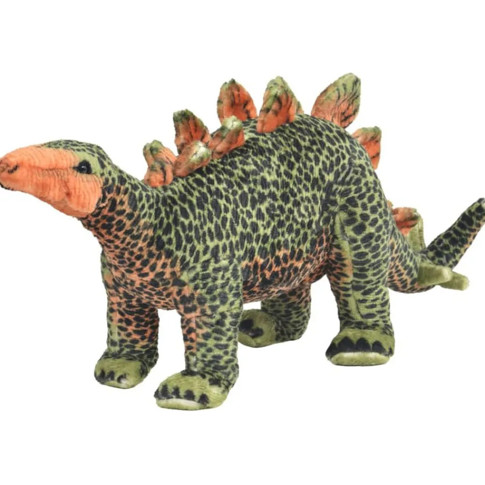 vidaXL Jouet en peluche Dinosaure Stegosaurus Vert et orange XXL