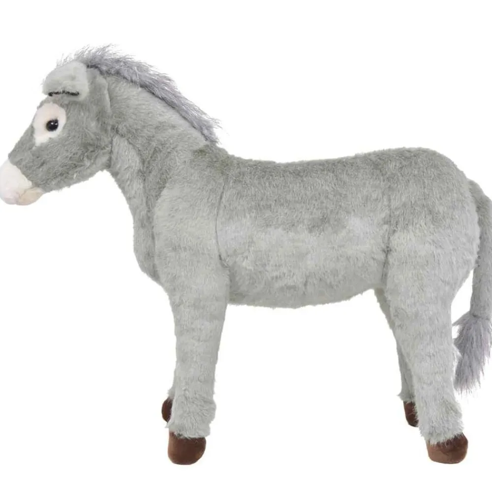 Jouets-vidaXL Jouet en peluche Âne Gris XXL