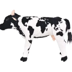 vidaXL Jouet en peluche Vache Noir et blanc XXL