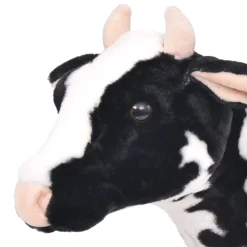 vidaXL Jouet en peluche Vache Noir et blanc XXL