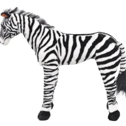 Jouets-vidaXL Jouet en peluche Zèbre Noir et blanc XXL