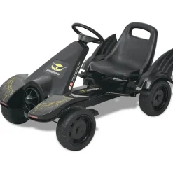 vidaXL Kart à pédale avec siège ajustable Noir