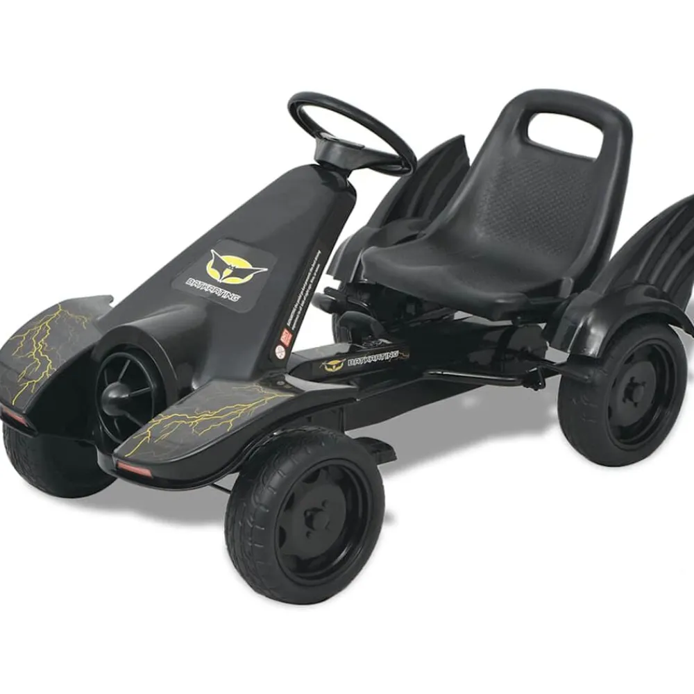 vidaXL Kart à pédale avec siège ajustable Noir
