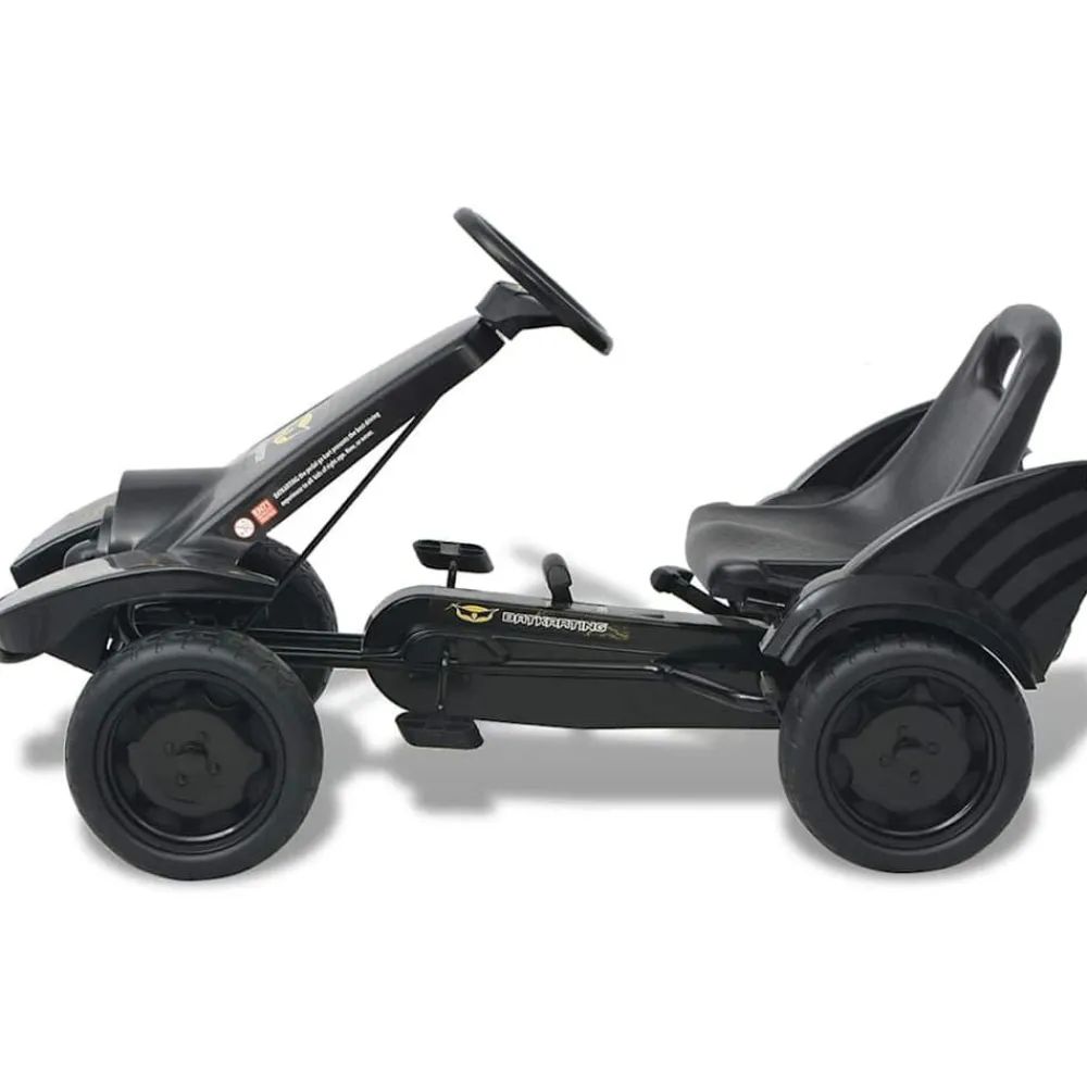 vidaXL Kart à pédale avec siège ajustable Noir