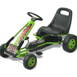 Jouets-vidaXL Kart à pédale avec siège ajustable Vert