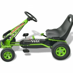 Jouets-vidaXL Kart à pédale avec siège ajustable Vert