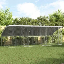 vidaXL Kennel pour Chiens 3 pcs Argenté 6 x 2 x 2 m Acier galvanisé