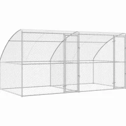 Articles Pour Animaux De Compagnie-vidaXL Kennel pour Chiens 2 pcs Argenté 4 x 2 x 2 m Acier galvanisé