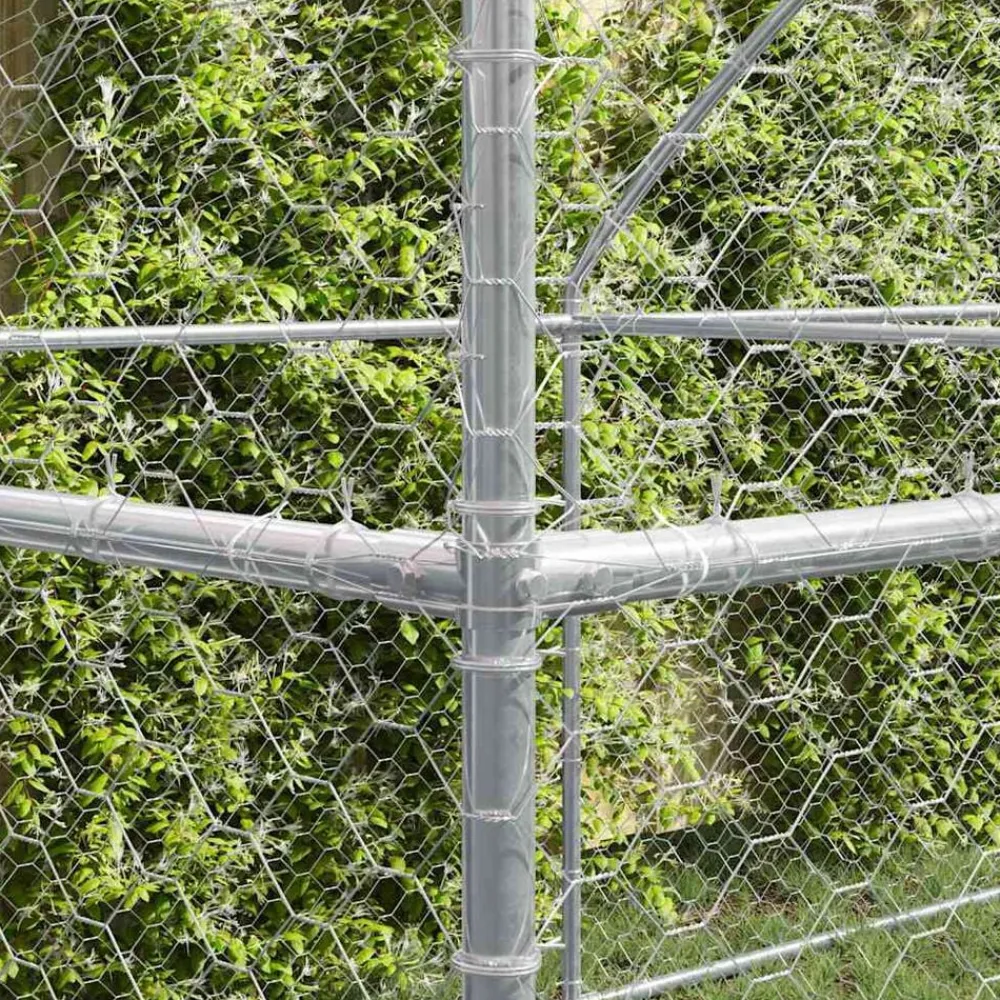 Articles Pour Animaux De Compagnie-vidaXL Kennel pour Chiens 2 pcs Argenté 4 x 2 x 2 m Acier galvanisé