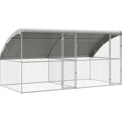 vidaXL Kennel pour Chiens 2 pcs Argenté 4 x 2 x 2 m Acier galvanisé