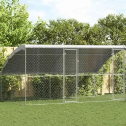 vidaXL Kennel pour Chiens 2 pcs Argenté 4 x 2 x 2 m Acier galvanisé
